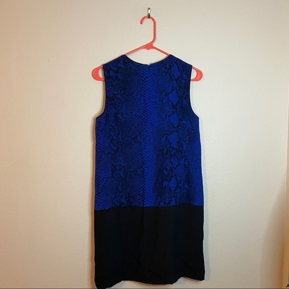 REBECCA TAYLOR blue python colorblock shift dress - Picture 12 of 12